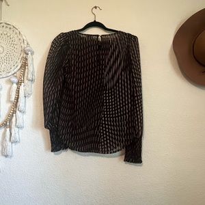 4/15$ Navy A New Day Sheer Navy patterned blouse